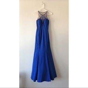 Blue Mermaid Prom Dress